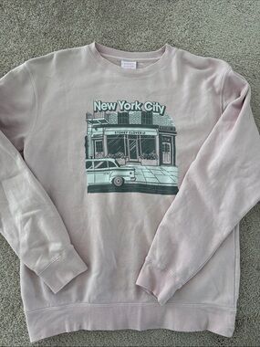Stoney Clover Lane New York City Pink Graphic Sweatshirt